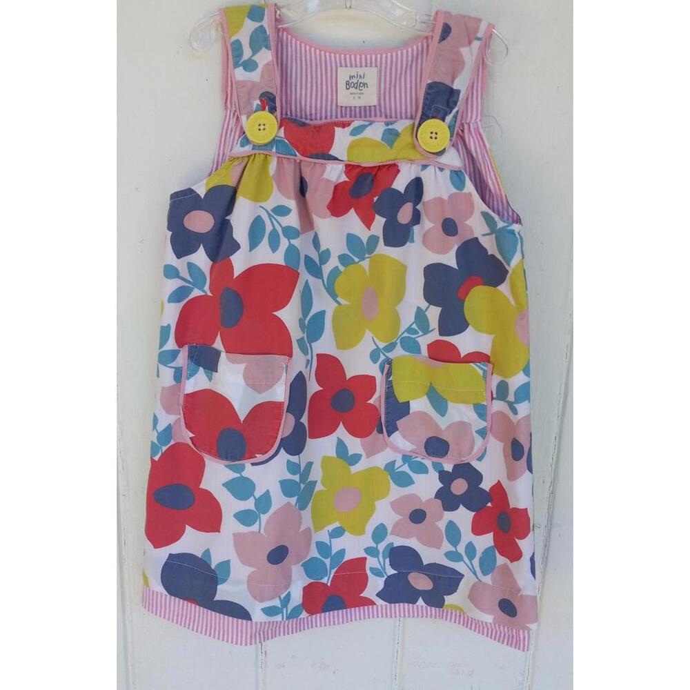Adorable MINI BODEN Floral Toddler Sundress/Jumper with Pockets Size 2-3T